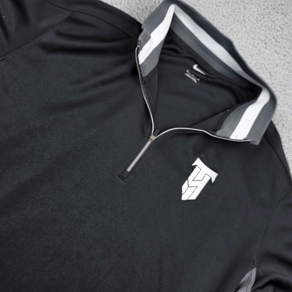 Nike 1/4 Zip Pullover Mens XL Black Gray‎